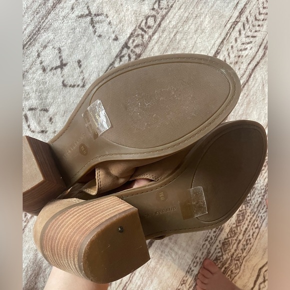 Lucky brand peep toe leather buckle booties size 9 - Picture 10 of 13